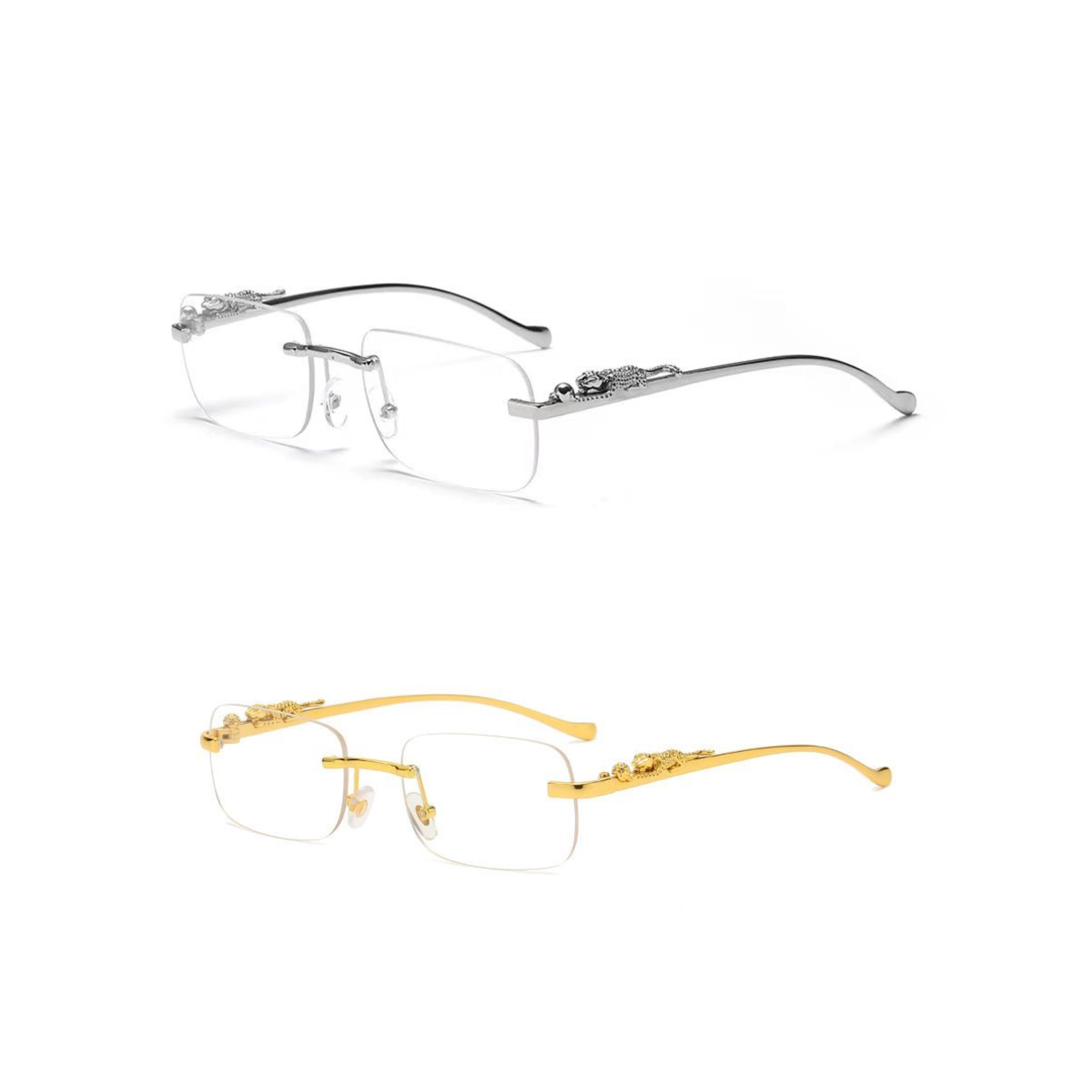 Chrome Aura Rimless Glasses 