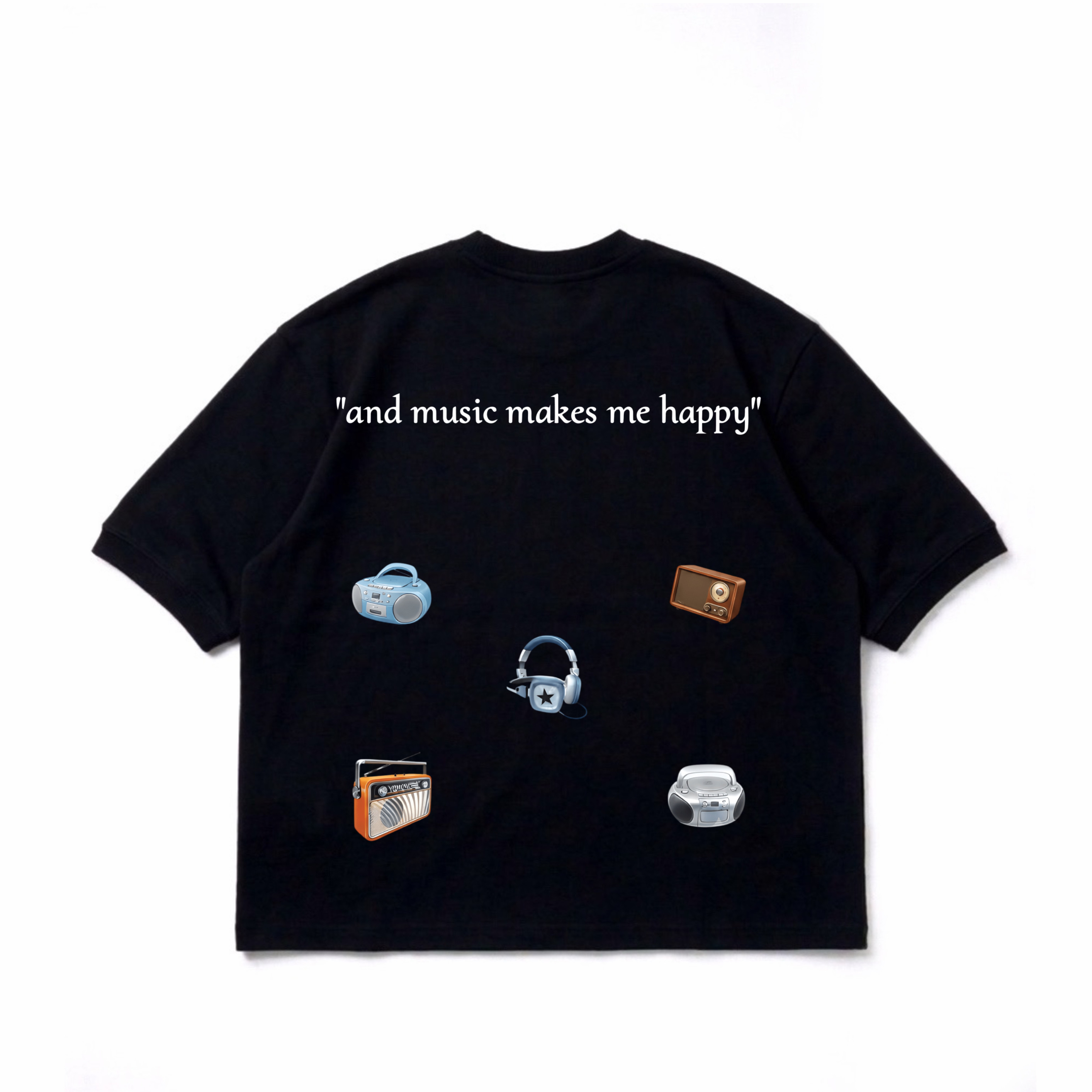 MUSIC MAKES ME HAPPY BOXY TEE 