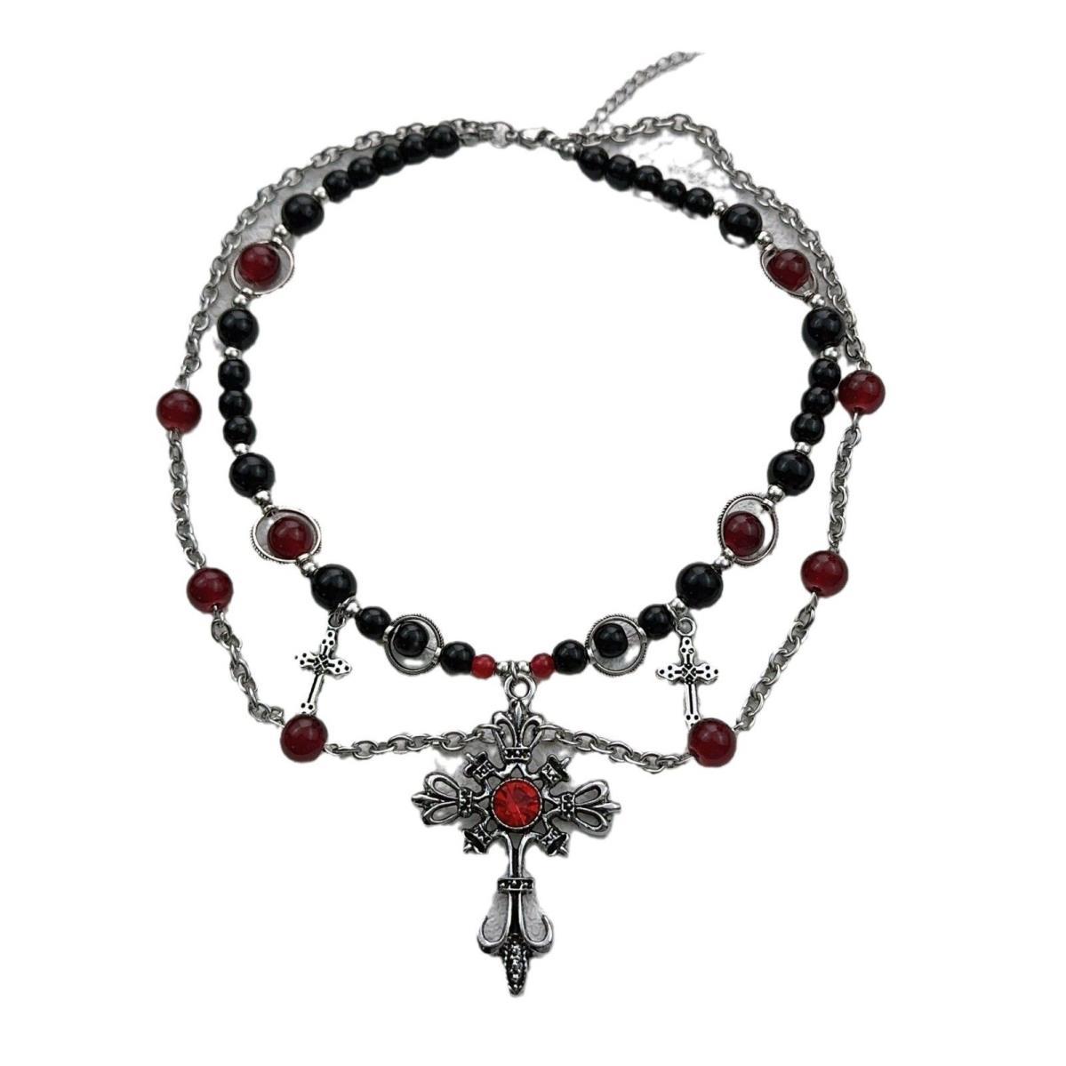 Red n cross choker