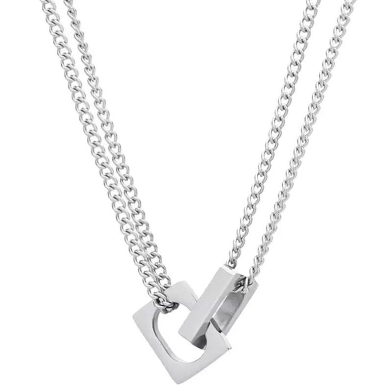 Steelbind dual-chain necklace