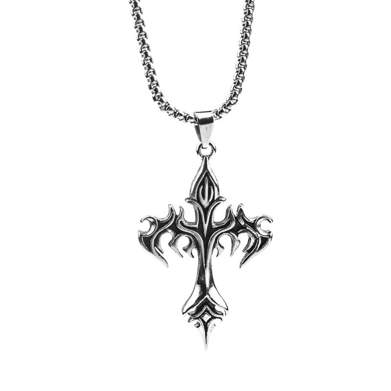 Burning cross necklace