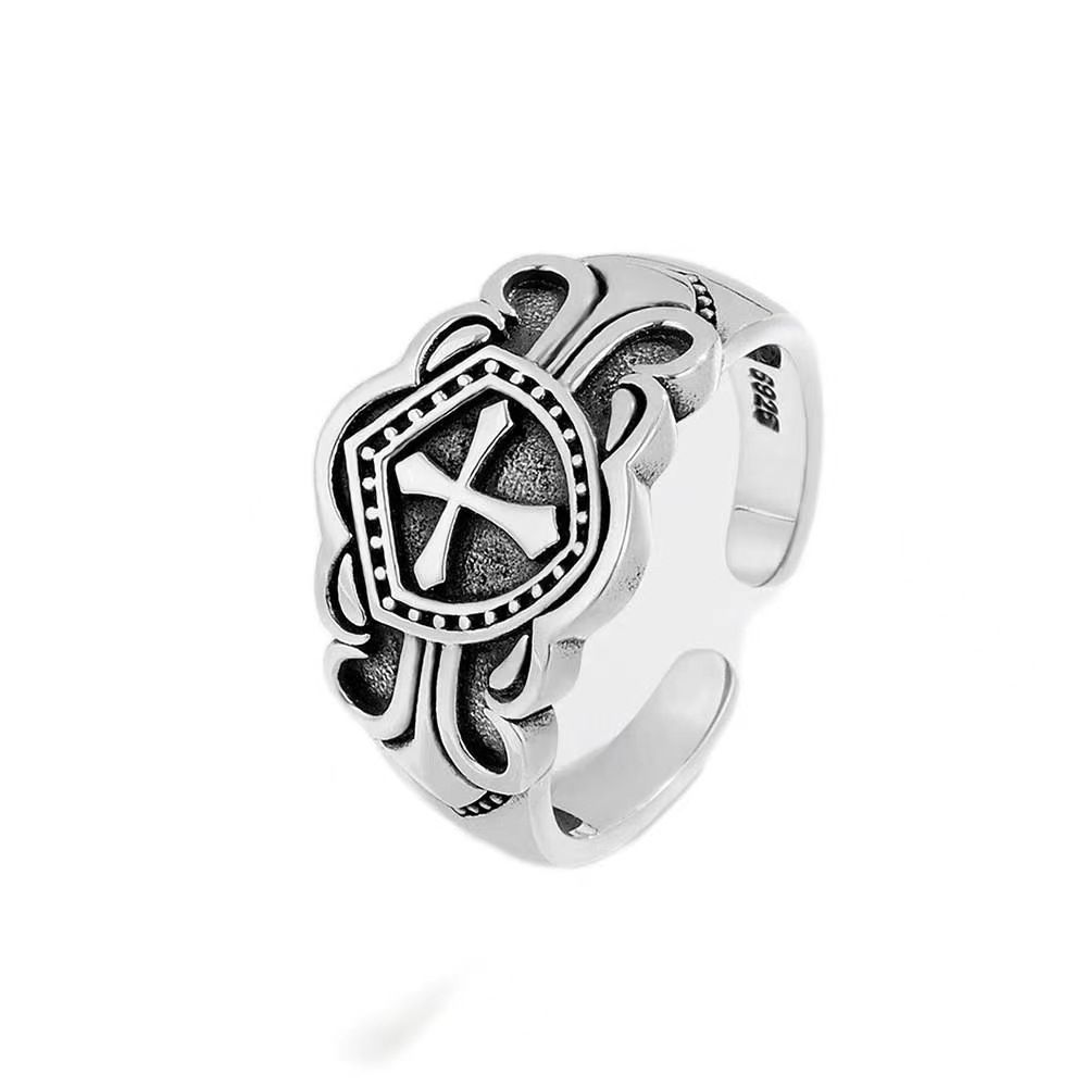 925 medieval cross ring