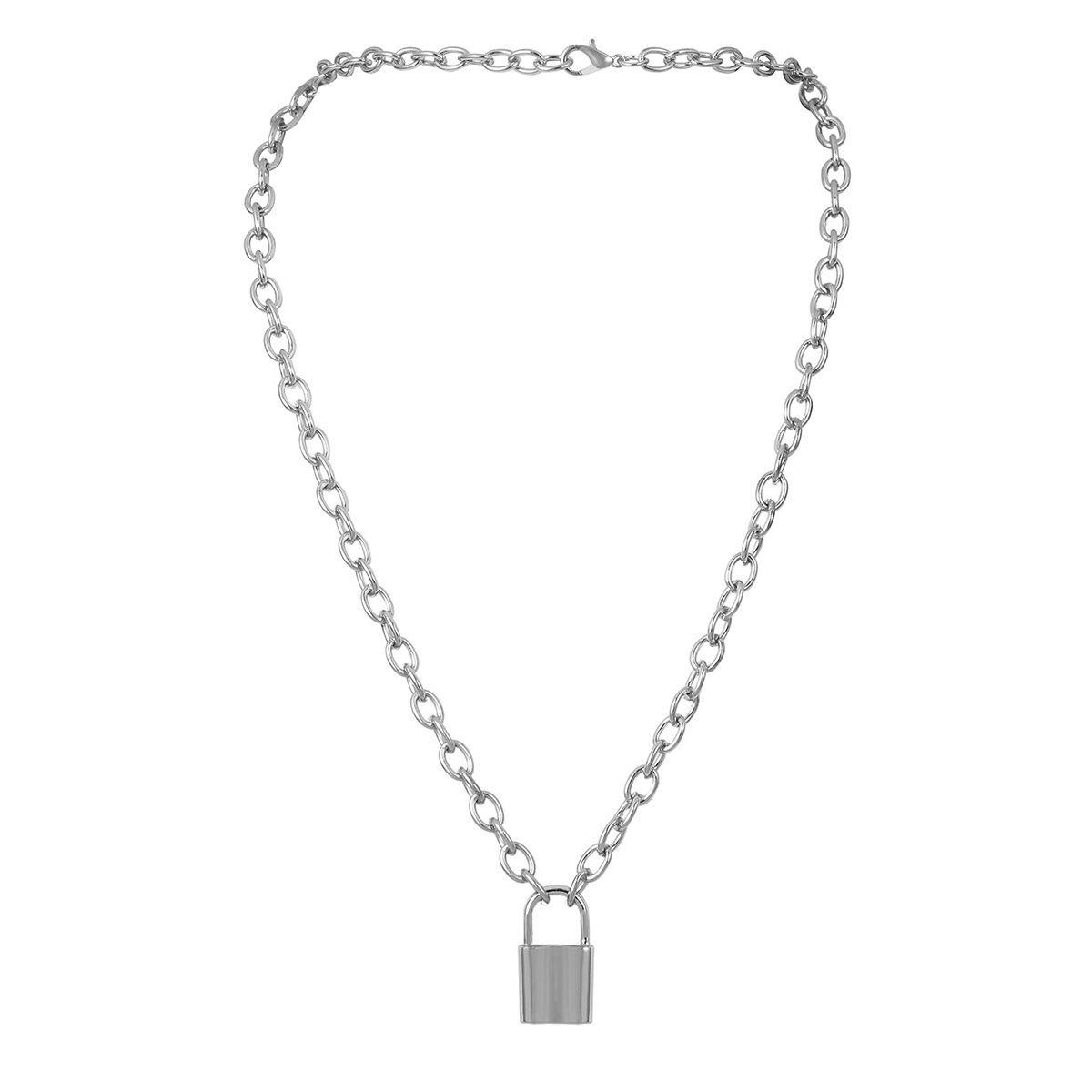 Toned Padlock Pendant necklace 
