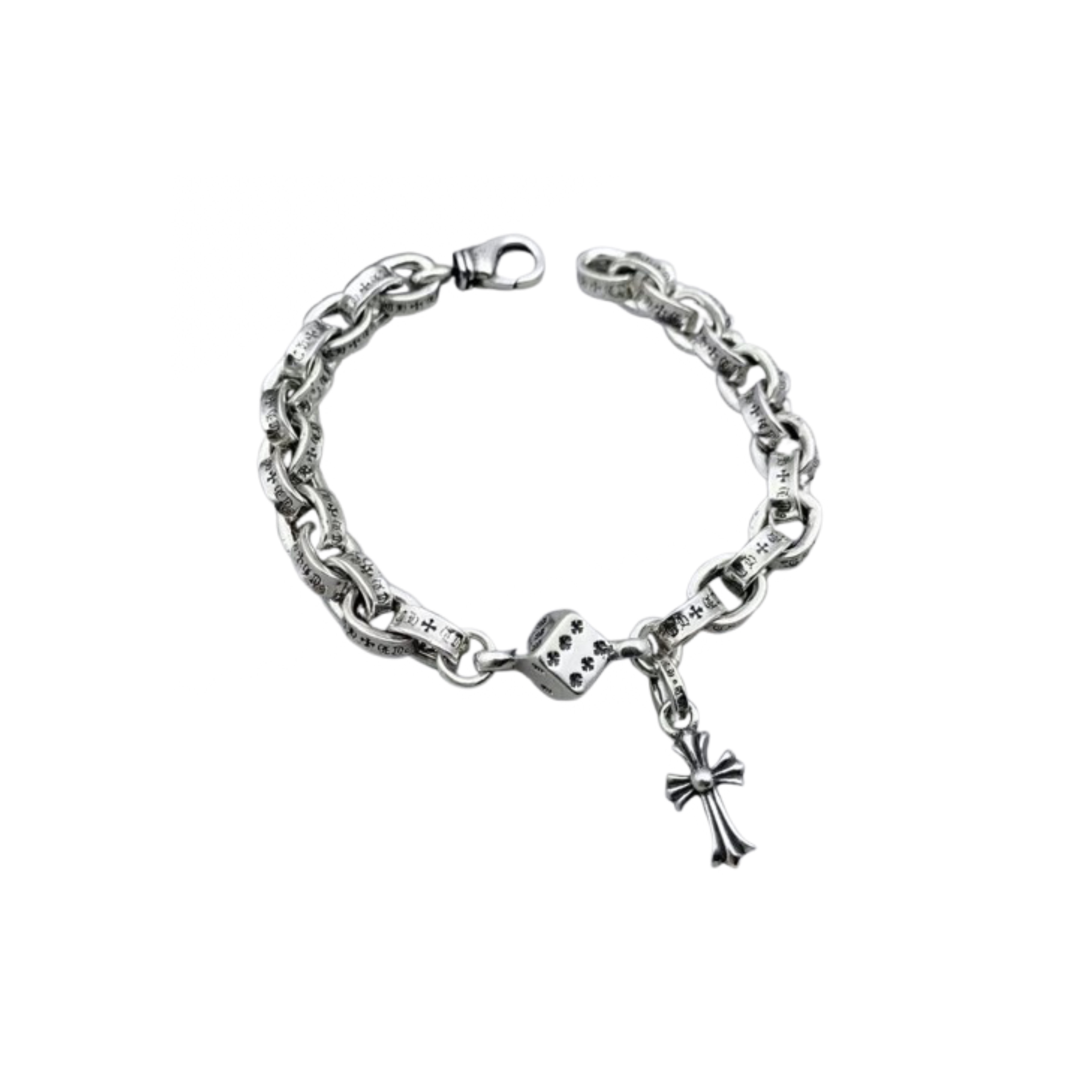 925 chrome heart dice braclet