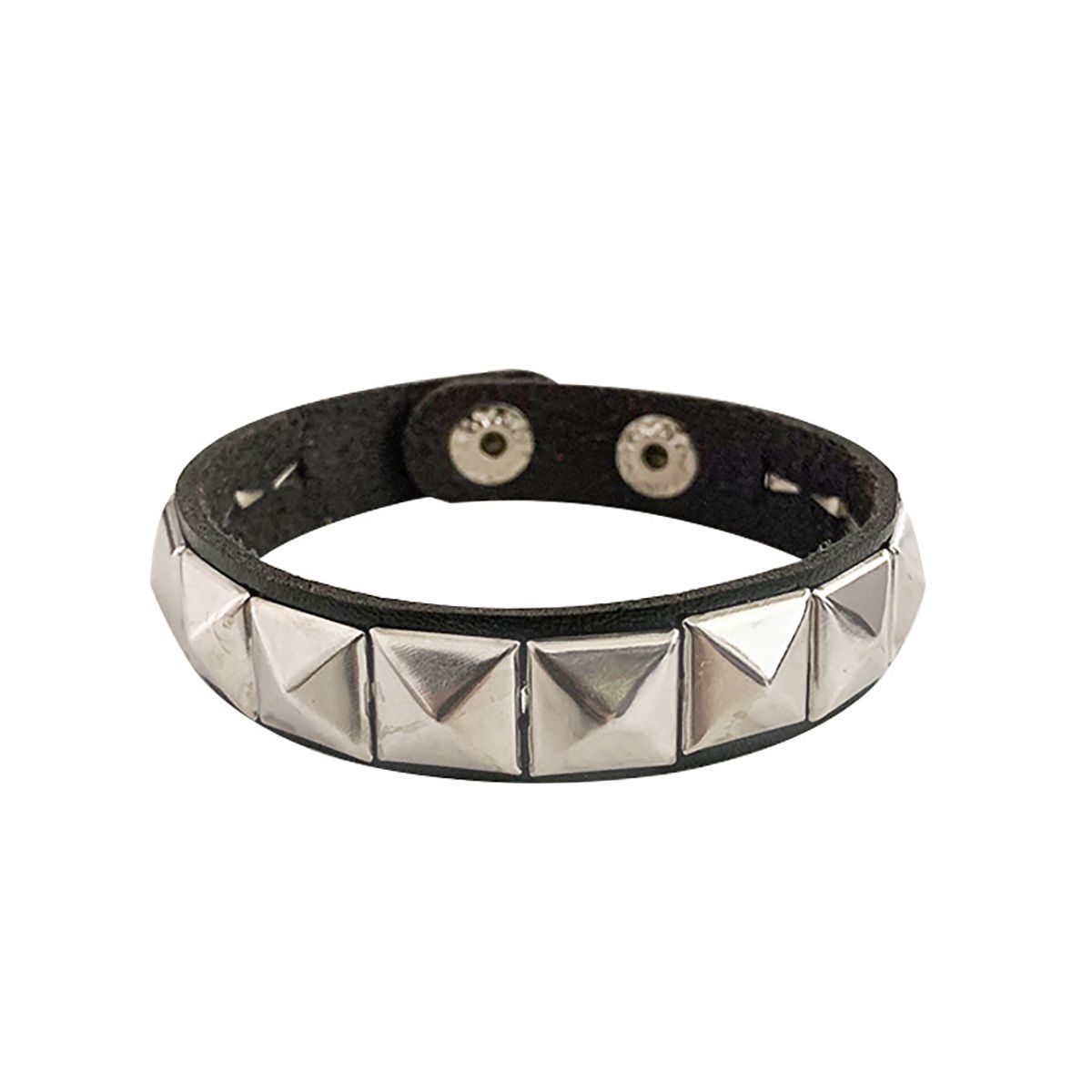 Leather punk rock cuff bracelet