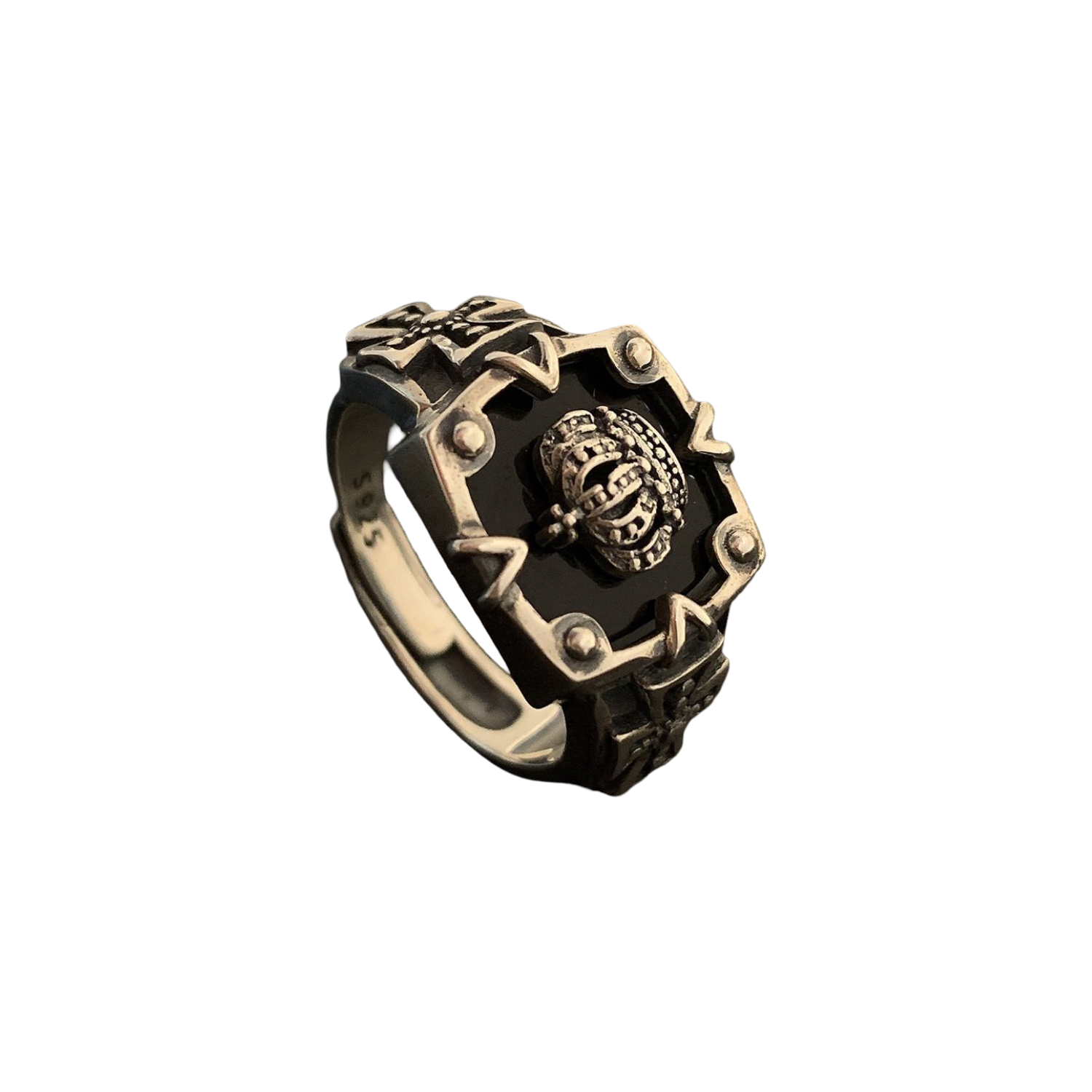 King crown cross thumb ring