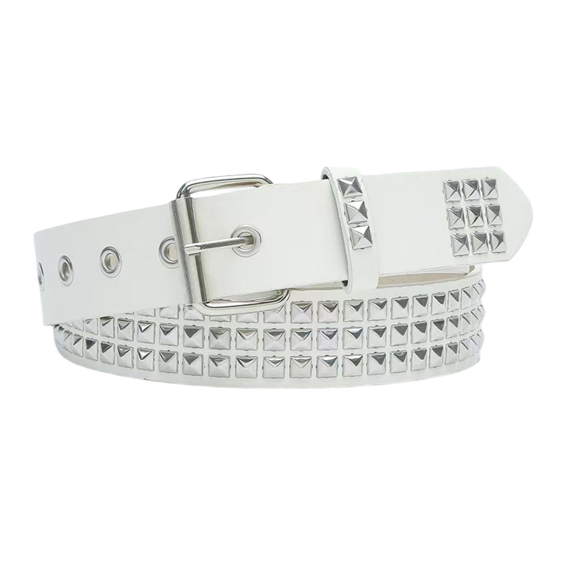 White punk rock belt