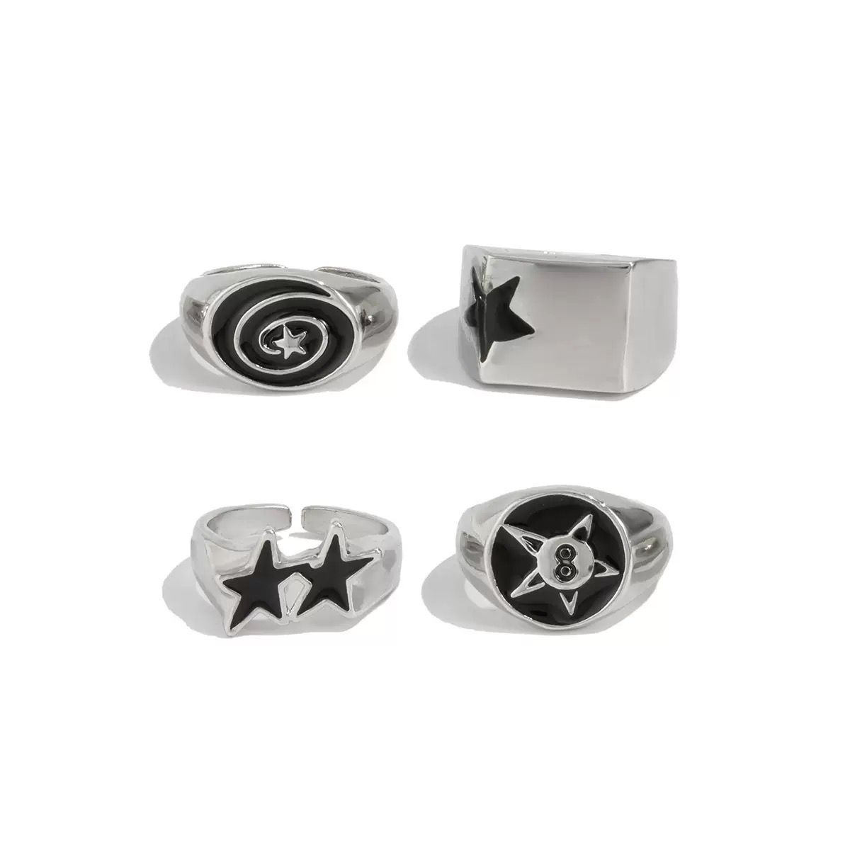 Y2k star 4 ring set 