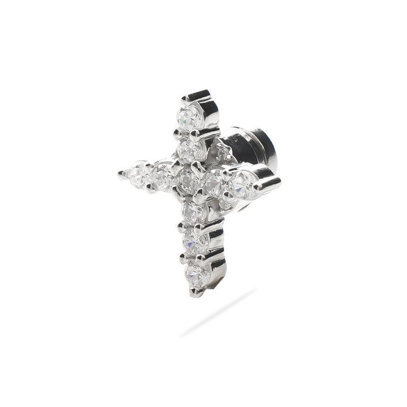 Cubic zirconia  cross stud earrings