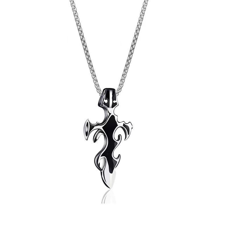 Cross Fire Flame Necklace