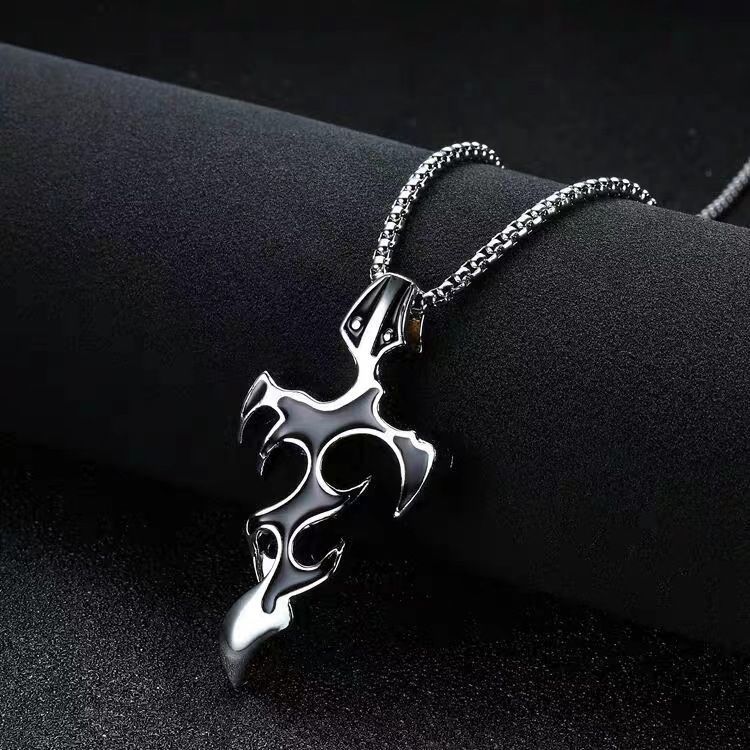 Cross Fire Flame Necklace thumbnail